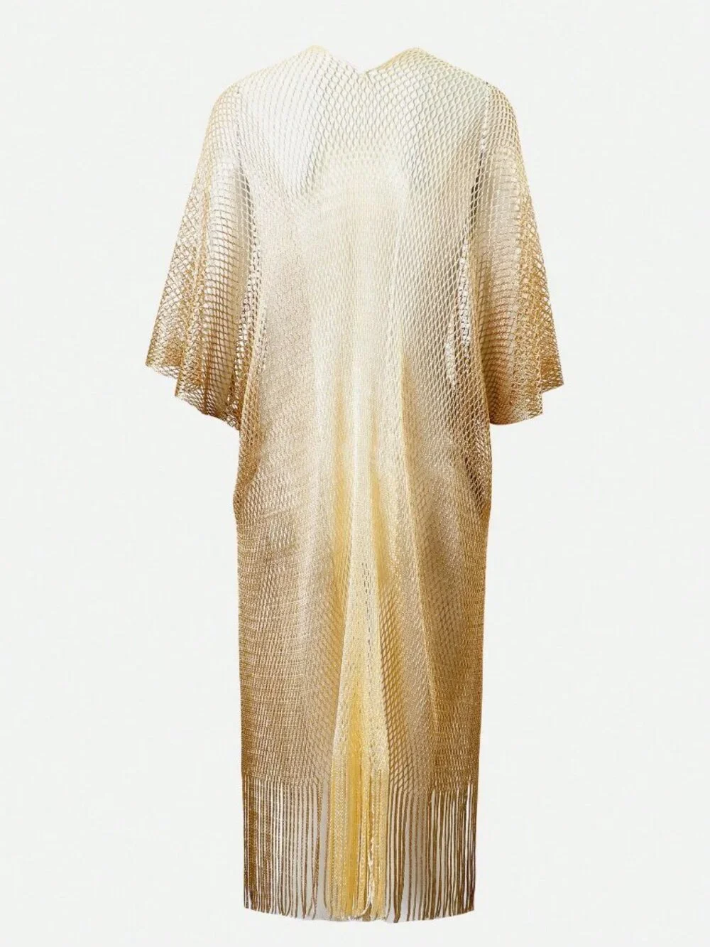 Gold Casual Women's Ombre Lace-Up Kimono Cover Up Suit